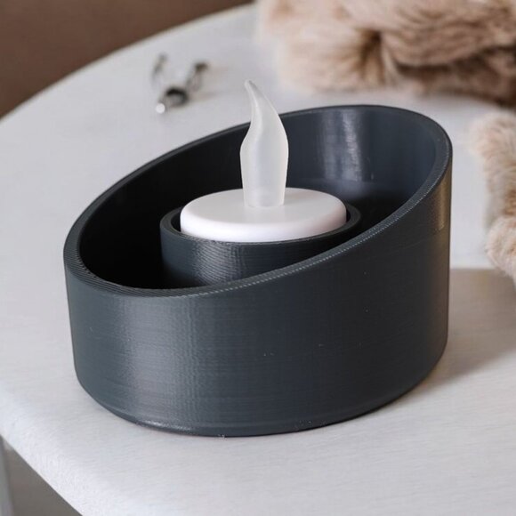 Modern Beveled Tealight Candle Holder w/LED Tea Light Multi-Color - Picture 8 of 15